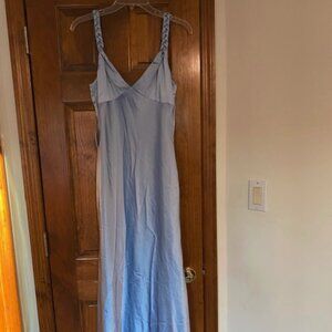 New! Oh Hello Clothing - Bethanie Soft Satin Maxi Dress / Light Blue - Small